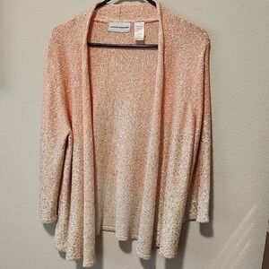 Alfred Dunner Peach and Cream Ombre Cardigan